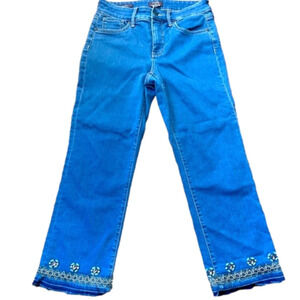 𝅺nydj for Chico’s, size 6, cropped with distressed and embellished hem